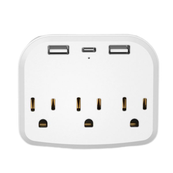 3-Outlet Extender With 3 Usb Power Strip