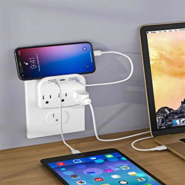 3-Outlet Extender With 3 Usb Power Strip