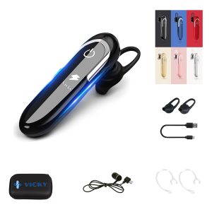 Wireless Headset With Noise Cancelling Mic Bluetooth Earbud