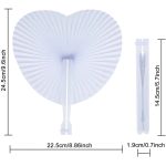 Heart Plastic Handle Paper Folding Fan