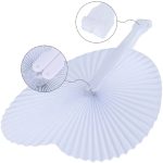 Heart Plastic Handle Paper Folding Fan