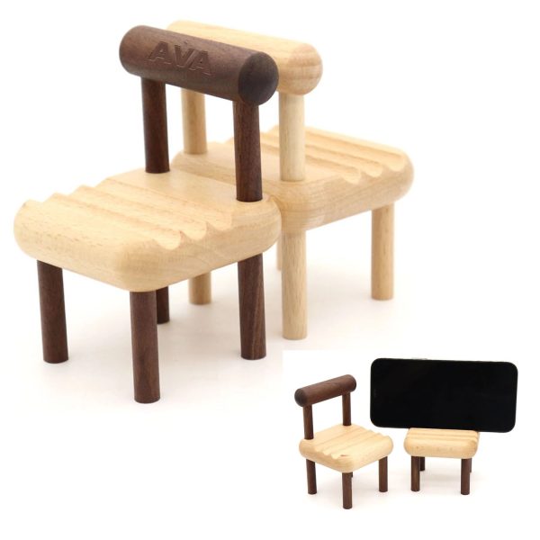 Creative Wooden Chair Phone Holder