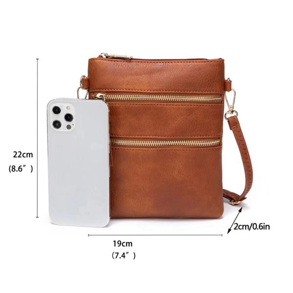 Women'S Casual Multifunctional Dual Zipper Shoulder Bag