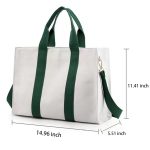 Stylish Canvas Tote Bag Zipper Closure