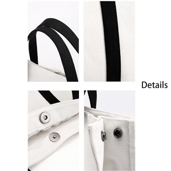 Stylish Canvas Tote Bag Zipper Closure