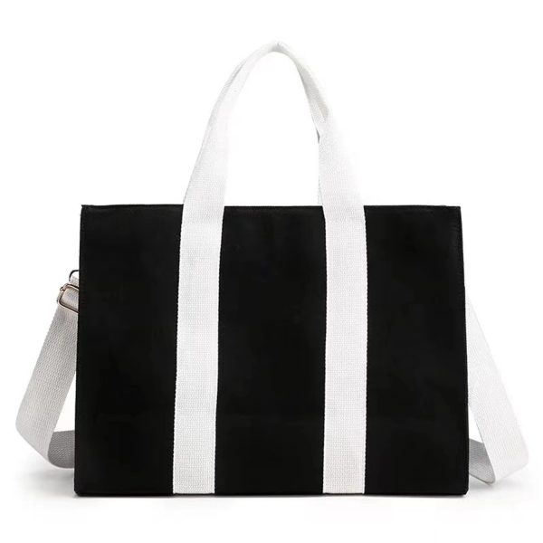 Stylish Canvas Tote Bag Zipper Closure