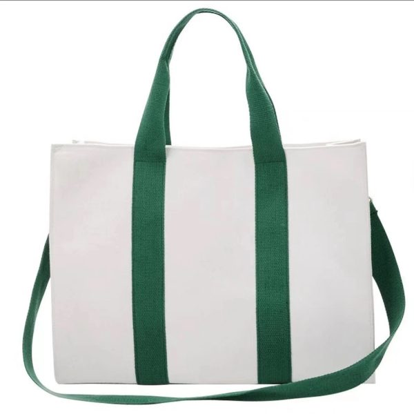 Stylish Canvas Tote Bag Zipper Closure