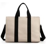 Stylish Canvas Tote Bag Zipper Closure