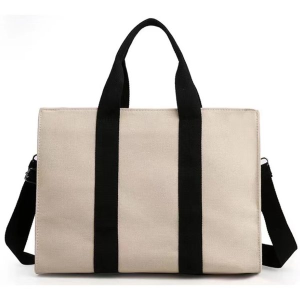 Stylish Canvas Tote Bag Zipper Closure