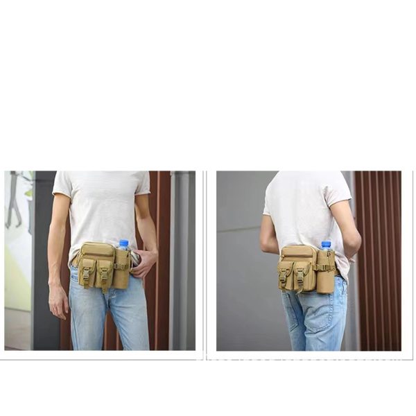 Outdoor Tactical Waist Slip Pack With Water Bottle Holder