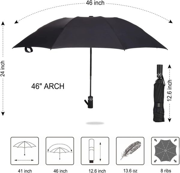 Automatic Compact Folding Reverse Umbrella