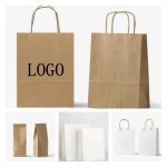 White/Brown Paper Bag With Handle Bulk