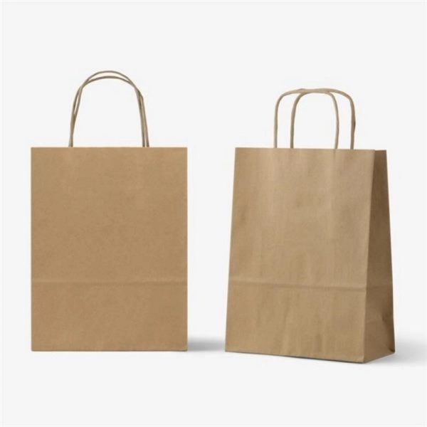 White/Brown Paper Bag With Handle Bulk