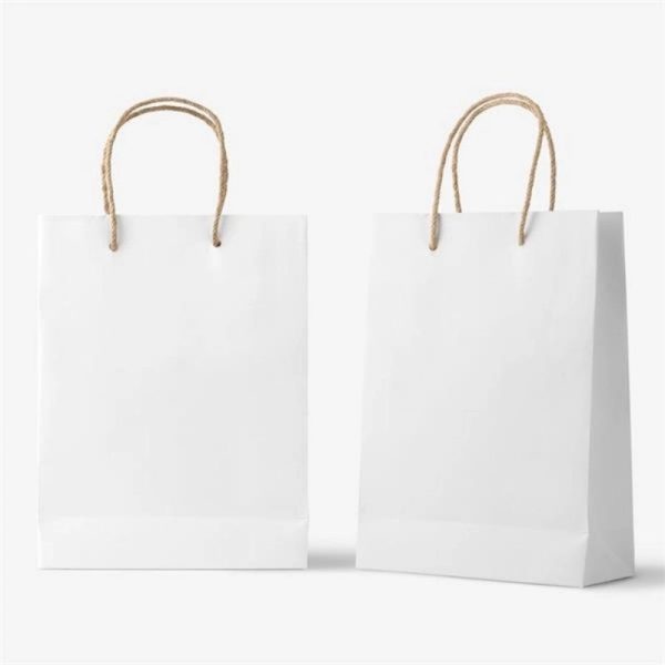 White/Brown Paper Bag With Handle Bulk