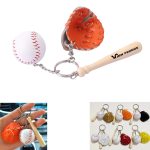 Keychain With Wooden Baseball Bat