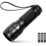 Black Zoomable Tactical Flashlights With High Lumens