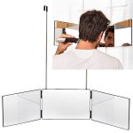 Trifold Mirror For Self Hair Cutting And Styling