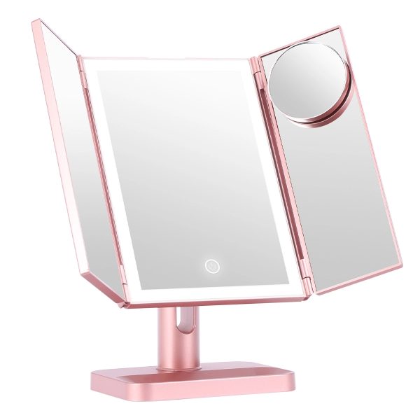 Tri-Fold Lighted Vanity Mirror