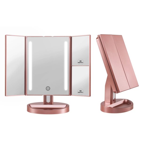 Tri-Fold Lighted Vanity Mirror