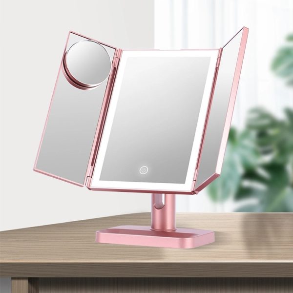 Tri-Fold Lighted Vanity Mirror