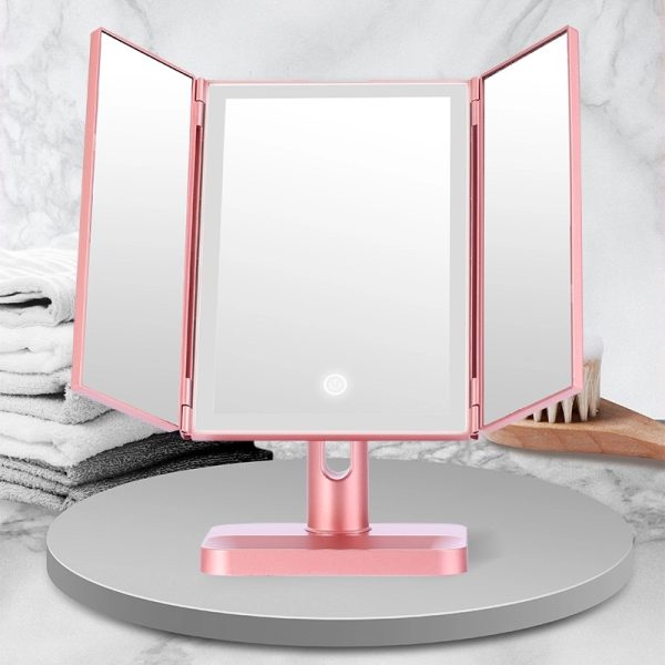 Tri-Fold Lighted Vanity Mirror