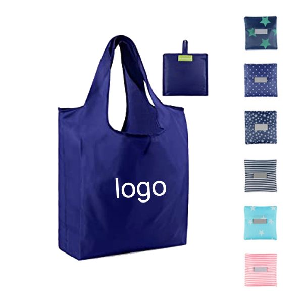 Reusable Grocery Tote Bags Foldable into Attached Pouch