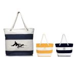 Large Canvas Striped Beach Bag