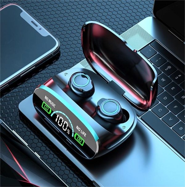 Wireless Stereo Headphones Led Display Earbuds