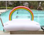 Inflatable Rainbow Cloud Pool Float