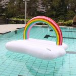 Inflatable Rainbow Cloud Pool Float