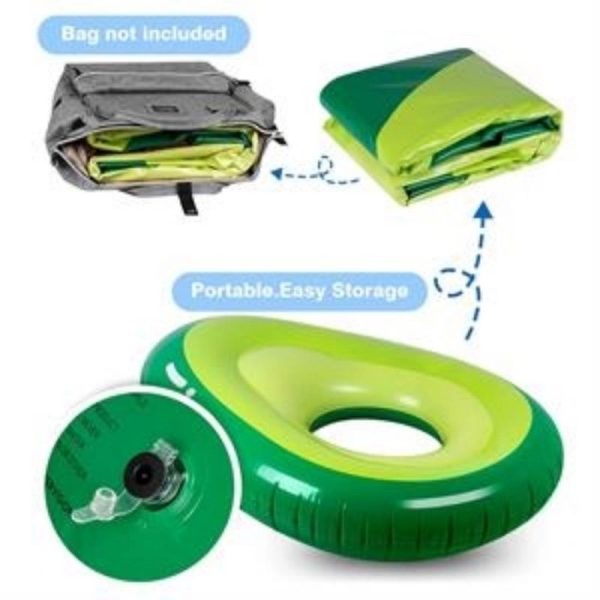 Inflatable Avocado Pool Float With Ball