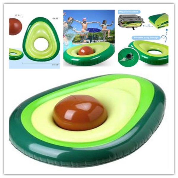 Inflatable Avocado Pool Float With Ball