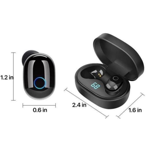 Bluetooth Earbuds With Led Electricity Display