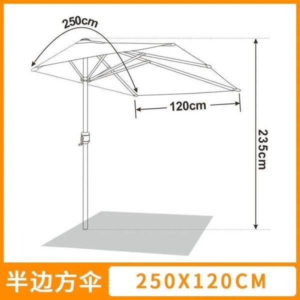 Half Round Patio Umbrella Outdoor