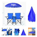 Folding Outdoor Double Chair With Removable Umbrella