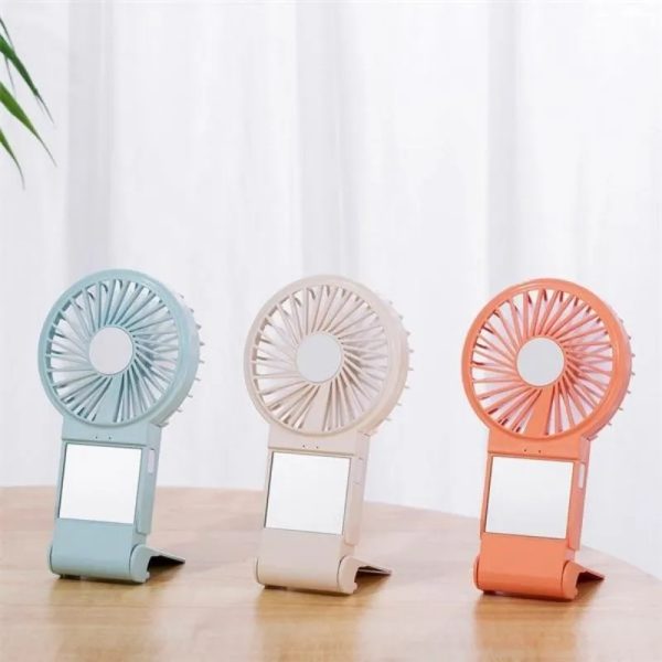 Mini Slim Fan With Makeup Mirror