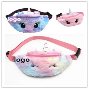 Girls Plush Pack Kids Unicorn Waist Cross Body Bag