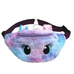 Girls Plush Pack Kids Unicorn Waist Cross Body Bag