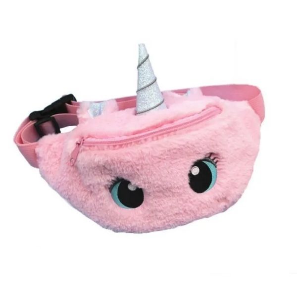 Girls Plush Pack Kids Unicorn Waist Cross Body Bag