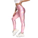 Colorful Laser Leather Stretch Leggings