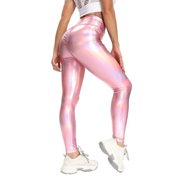 Colorful Laser Leather Stretch Leggings