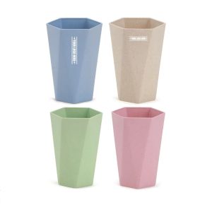 Simple Wheat Straw Diamond Cup(4 Pcs)