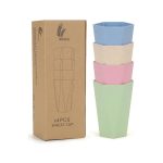 Simple Wheat Straw Diamond Cup(4 Pcs)