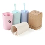 Wheat Straw Plastic Toothbrush Holder Cups