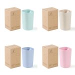 Wheat Straw Plastic Toothbrush Holder Cups