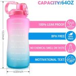 64Oz Water Bottle With Motivational Time Marker