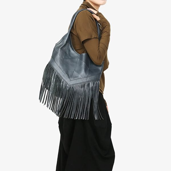 Cowhide Casual Tassel Bag