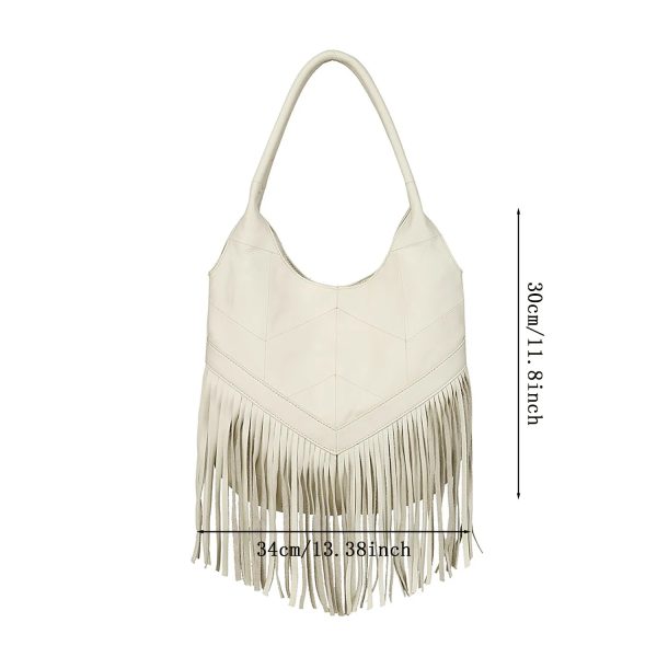 Cowhide Casual Tassel Bag