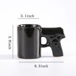 Ceramic Cup Gold Silver Pistol Mug