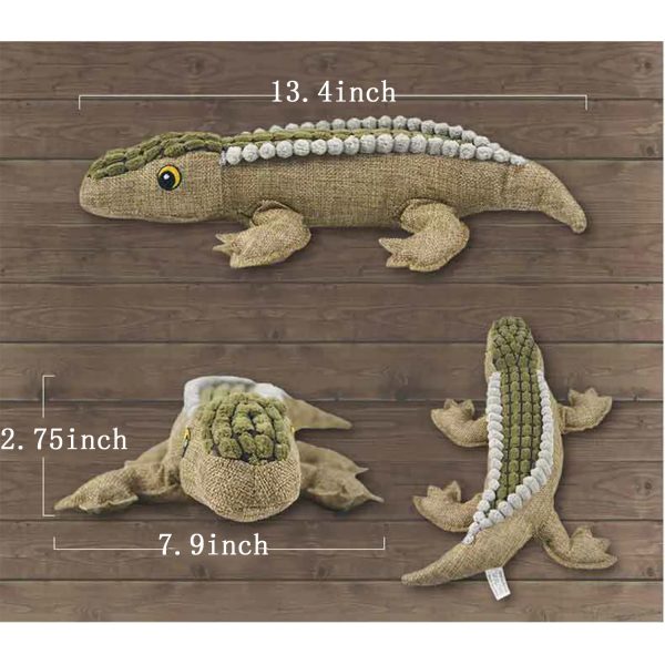 Plush Crocodile Sounding Dog Interactive Biting Toy